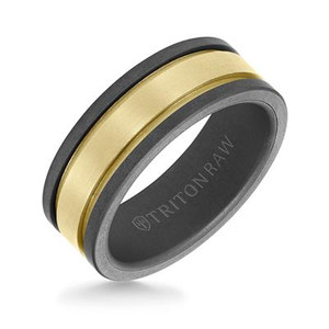 Triton RAW Tungsten and 14K Yellow Gold Ring Triton RAW Tungsten and 14K Yellow Gold Ring