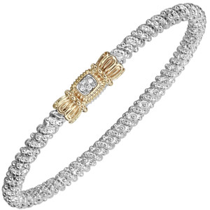 14k Yellow Gold & Sterling Silver, Diamond Bracelet by Alwand Vahan
