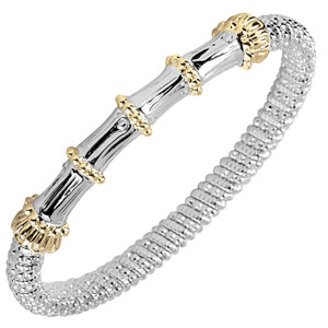 Alwand Vahan Sterling Silver & 14K Yellow Gold Bracelet with Bamboo Design Alwand Vahan Sterling Silver & 14K Yellow Gold Bracelet with Bamboo Design