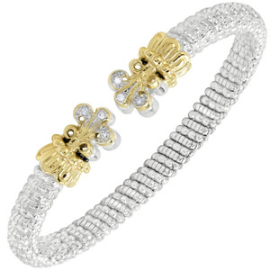 Alwand Vahan Sterling Silver & 14K Yellow Gold Bracelet with Scroll Ends Alwand Vahan Sterling Silver & 14K Yellow Gold Bracelet with Scroll Ends