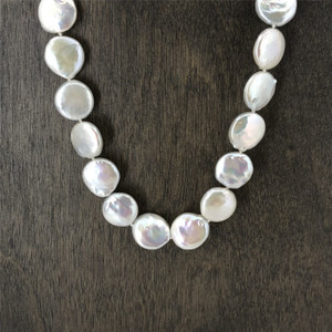 14k Yellow Gold White Coin Pearl Strand 14k Yellow Gold White Coin Pearl Strand
