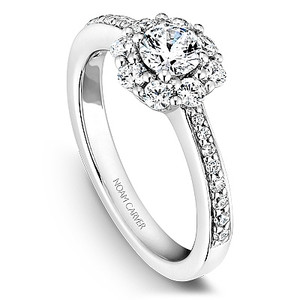 Noam Carver 14K White Gold Diamond Halo Flower Engagement Ring Noam Carver 14K White Gold Diamond Halo Flower Engagement Ring