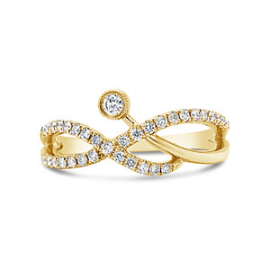 14k Yellow Gold & .25ctw Interwined Diamond Ring 14k Yellow Gold & .25ctw Interwined Diamond Ring