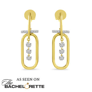 Pierced Dancing Diamond Paperclip Brevani Earrings Pierced Dancing Diamond Paperclip Brevani Earrings
