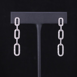 White Gold & Diamond Paperclip Earrings White Gold & Diamond Paperclip Earrings