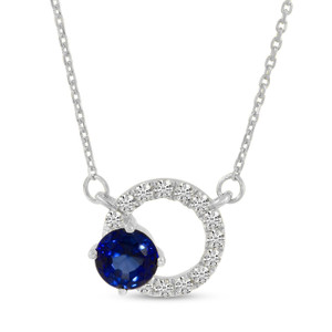 Sapphire & Diamond Circle Necklace by Brevani
