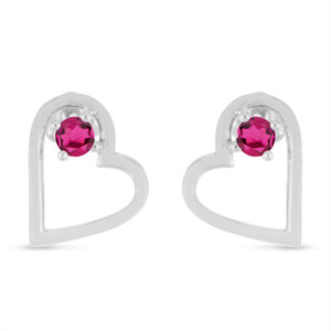 Heart Silhouette Ruby Earrings by Brevani Heart Silhouette Ruby Earrings by Brevani