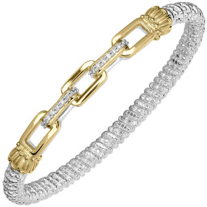 Paperclip & Diamond Link Bangle by Alwand Vahan Paperclip & Diamond Link Bangle by Alwand Vahan