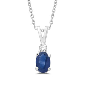 Oval Sapphire & Diamond Necklace Oval Sapphire & Diamond Necklace
