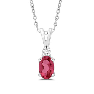 Oval Ruby & Diamond Necklace Oval Ruby & Diamond Necklace