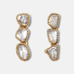 Rose Cut Diamond Dangle Earrings Rose Cut Diamond Dangle Earrings