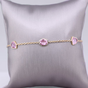 Pink Sapphire Slice Bracelet Pink Sapphire Slice Bracelet