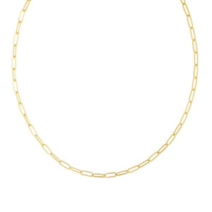 Yellow Gold Rounded Paperclip Chains Yellow Gold Rounded Paperclip Chains