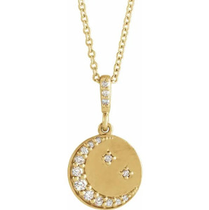 Diamond Crescent Moon Necklace Diamond Crescent Moon Necklace