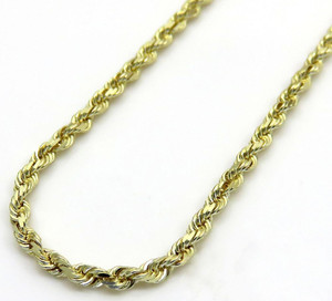 Solid 10K Yellow Gold Diamond Cut Rope Chain, Solid (Only $1295!)