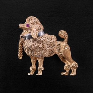 Vintage 18K Yellow Gold Precious Poodle Pin Vintage 18K Yellow Gold Precious Poodle Pin