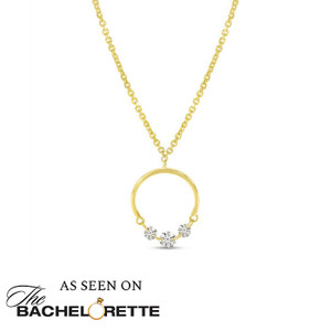 14k Yellow Gold & Diamond Half Circle Necklace Necklace by Brevani 14k Yellow Gold & Diamond Half Circle Necklace Necklace by Brevani