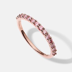 14K Rose Gold and Pink Diamond Wedding Band 14K Rose Gold and Pink Diamond Wedding Band