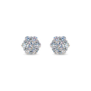 Facets of Fire Flower Cluster Diamond Stud Earrings - .75ctw