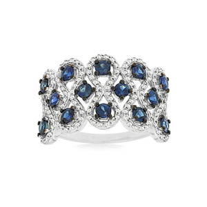 14K White Gold, Sapphire, and Diamond Ring 14K White Gold, Sapphire, and Diamond Ring