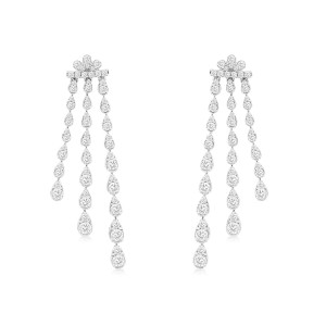 14K White Gold Diamond Waterfall Earrings - 2.00ctw 14K White Gold Diamond Waterfall Earrings - 2.00ctw