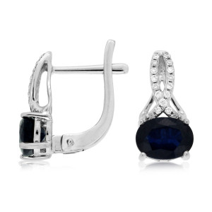 Sapphire & Diamond Twist Earrings