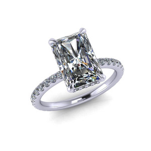 Radiant Diamond Hidden Halo Engagement Ring Radiant Diamond Hidden Halo Engagement Ring