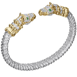 14K Gold Tsavorite Garnet Horse Ends Bracelet by Alwand Vahan 14K Gold Tsavorite Garnet Horse Ends Bracelet by Alwand Vahan