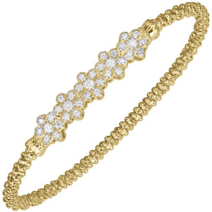 Gold Diamond Floral Bar 2mm Bracelet by Alwand Vahan Gold Diamond Floral Bar 2mm Bracelet by Alwand Vahan