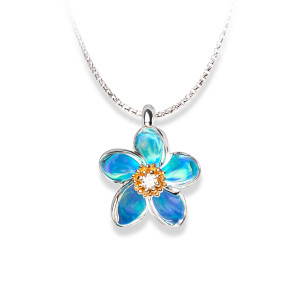 Sterling Silver & 14K Yellow Gold Plumeria Flower Pendant by Galatea Sterling Silver & 14K Yellow Gold Plumeria Flower Pendant by Galatea