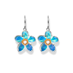 Sterling Silver & 14K Yellow Gold Plumeria Flower Earrings by Galatea Sterling Silver & 14K Yellow Gold Plumeria Flower Earrings by Galatea