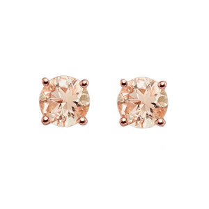 14k Rose Gold Morganite Studs 14k Rose Gold Morganite Studs