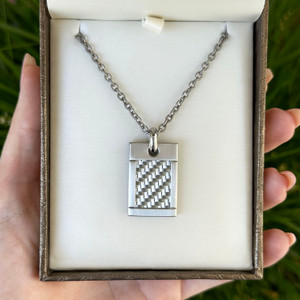 Edward Mirell Stainless Steel and Fiberglass Pendant Edward Mirell Stainless Steel and Fiberglass Pendant