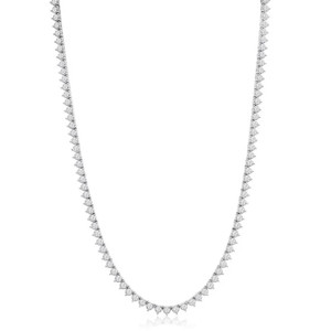 14K White Gold Lab Grown 10.00ctw Diamond Riviera Necklace
