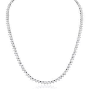 14K White Gold Lab Grown 10.00ctw Diamond Riviera Necklace 14K White Gold Lab Grown 10.00ctw Diamond Riviera Necklace