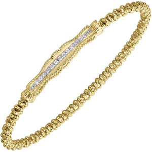 Gold Scalloped Diamond Line Bracelet by Alwand Vahan
