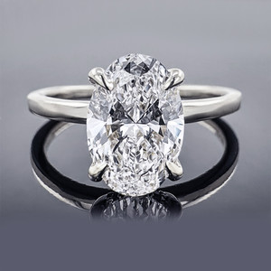 14K White Gold 1.50ct Lab Grown Oval Diamond Hidden Halo Engagement Ring 14K White Gold 1.50ct Lab Grown Oval Diamond Hidden Halo Engagement Ring
