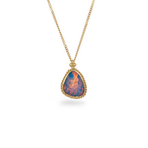 18K Gold Australian Opal Petite Necklace by Amali 18K Gold Australian Opal Petite Necklace by Amali