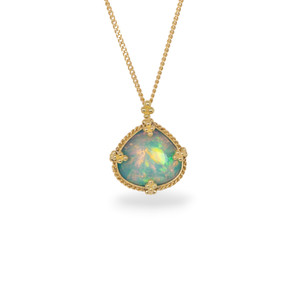 18K Yellow Gold Ethiopian Opal Necklace by Amali 18K Yellow Gold Ethiopian Opal Necklace by Amali