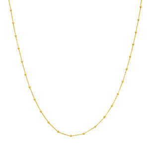14K Yellow Gold Diamond Cut Satellite Bead Cable Chain 14K Yellow Gold Diamond Cut Satellite Bead Cable Chain