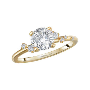 14K Yellow Gold Scattered Diamond Engagement Ring Semi-Mount by Romance 14K Yellow Gold Scattered Diamond Engagement Ring Semi-Mount by Romance