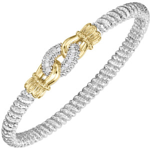 Sterling & 14K Gold Diamond Link Knot Bracelet by Alwand Vahan Sterling & 14K Gold Diamond Link Knot Bracelet by Alwand Vahan