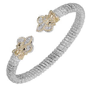 Alwand Vahan Sterling Silver & 14K Yellow Gold Fleur De Lys Bracelet Ends