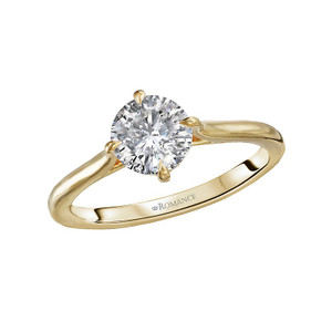 14K Yellow Gold Compass Set Round Diamond Engagement Ring Semi-Mount by Romance 14K Yellow Gold Compass Set Round Diamond Engagement Ring Semi-Mount by Romance