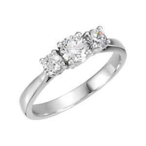 14K White Gold 3 Stone Diamond Engagement Ring 14K White Gold 3 Stone Diamond Engagement Ring