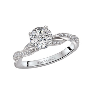 14K White Gold Diamond Twist Engagement Ring Semi-Mount by Romance 14K White Gold Diamond Twist Engagement Ring Semi-Mount by Romance
