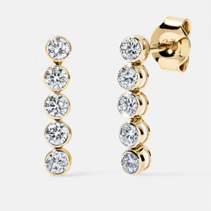 14K Yellow Gold Lab Grown Diamond Dangle Earrings 14K Yellow Gold Lab Grown Diamond Dangle Earrings