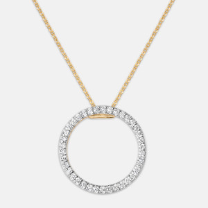 14K Yellow Gold .50ctw Lab Grown Diamond Open Circle Pendant 14K Yellow Gold .50ctw Lab Grown Diamond Open Circle Pendant
