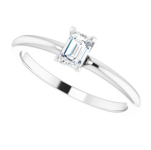 14K White Gold .38ct Emerald Cut Diamond Solitaire Ring 14K White Gold .38ct Emerald Cut Diamond Solitaire Ring