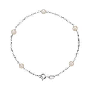 Sterling Silver Freshwater Pearl 5 Station Bracelet Sterling Silver Freshwater Pearl 5 Station Bracelet